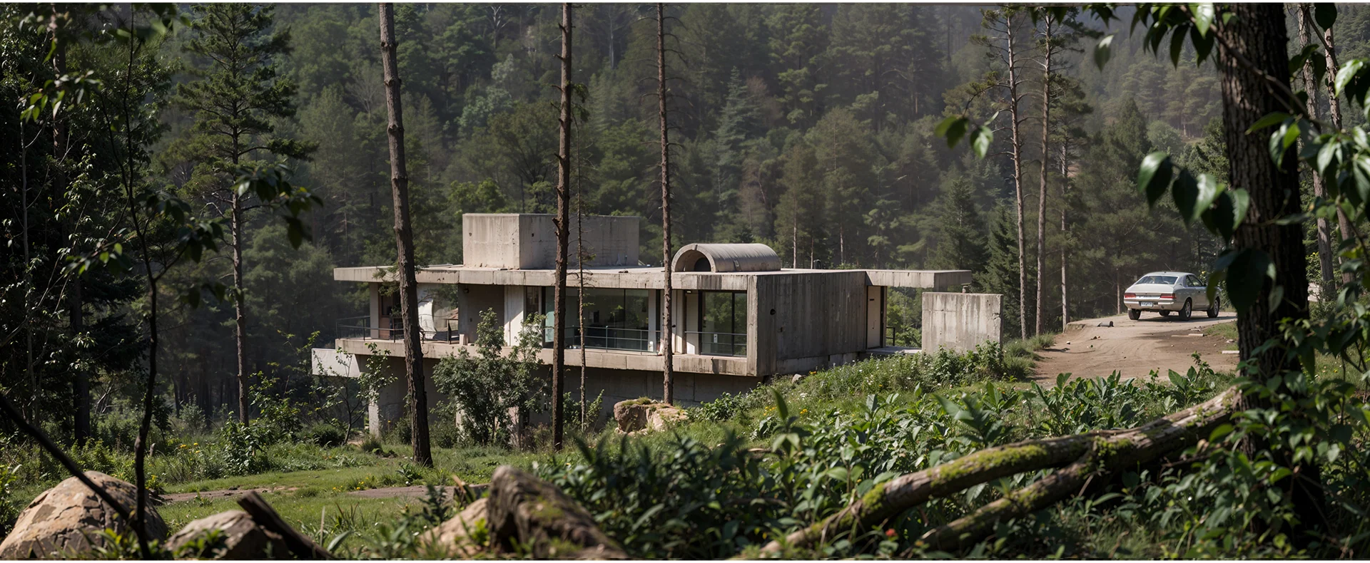 Concrete house in the jungle